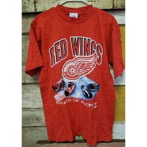Detroit Red Wings T Shirt NHL Hockey Graphic Large Vintage Made USA